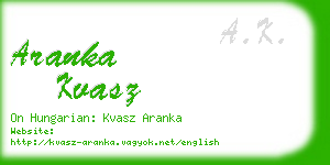 aranka kvasz business card